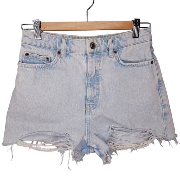 Zara Pants - Zara Cut Off Denim Jean Shorts High Rise Women 4 Light Wash Distressed Festival